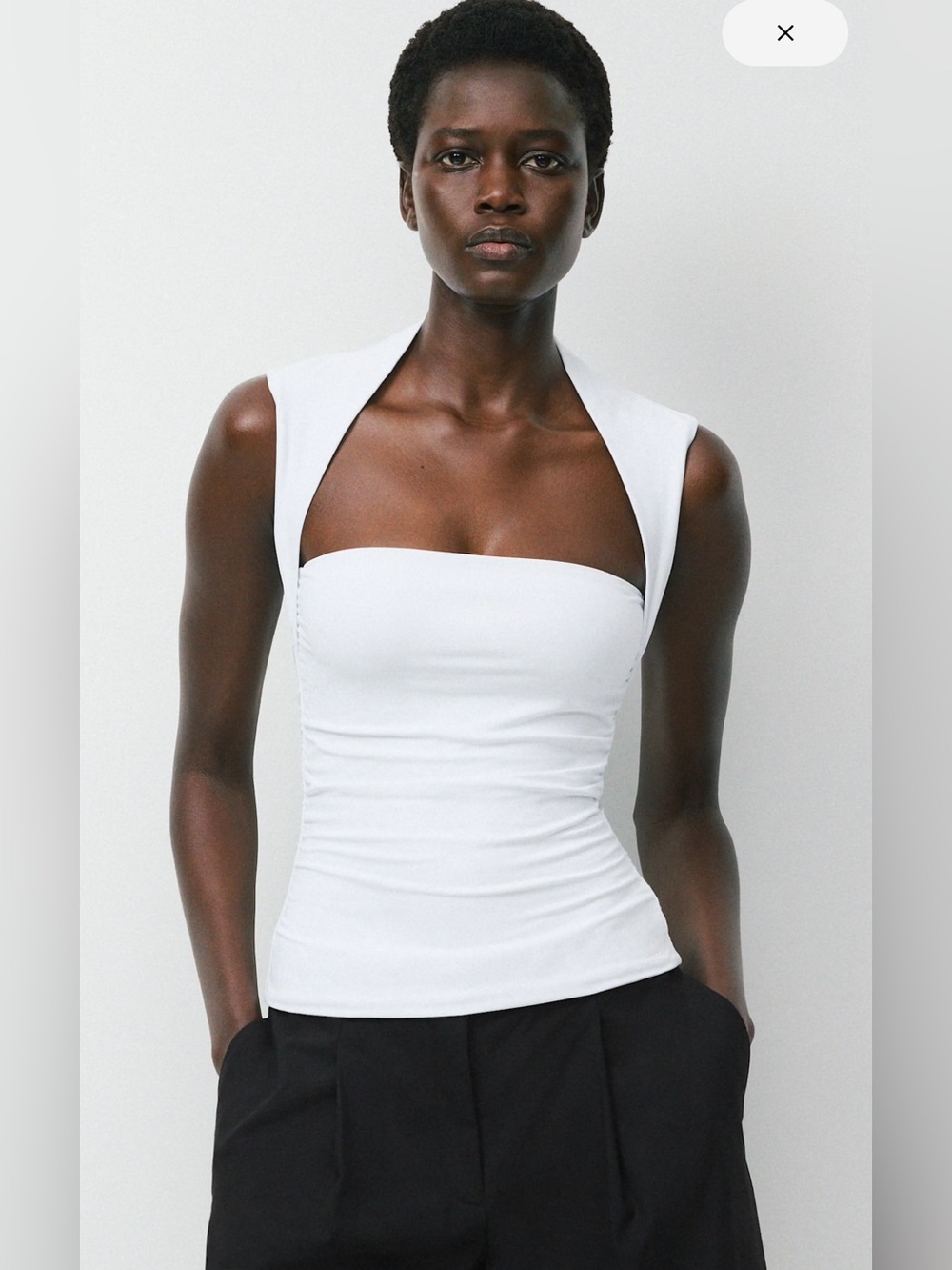 Aritzia White Strapless Halter Camisole